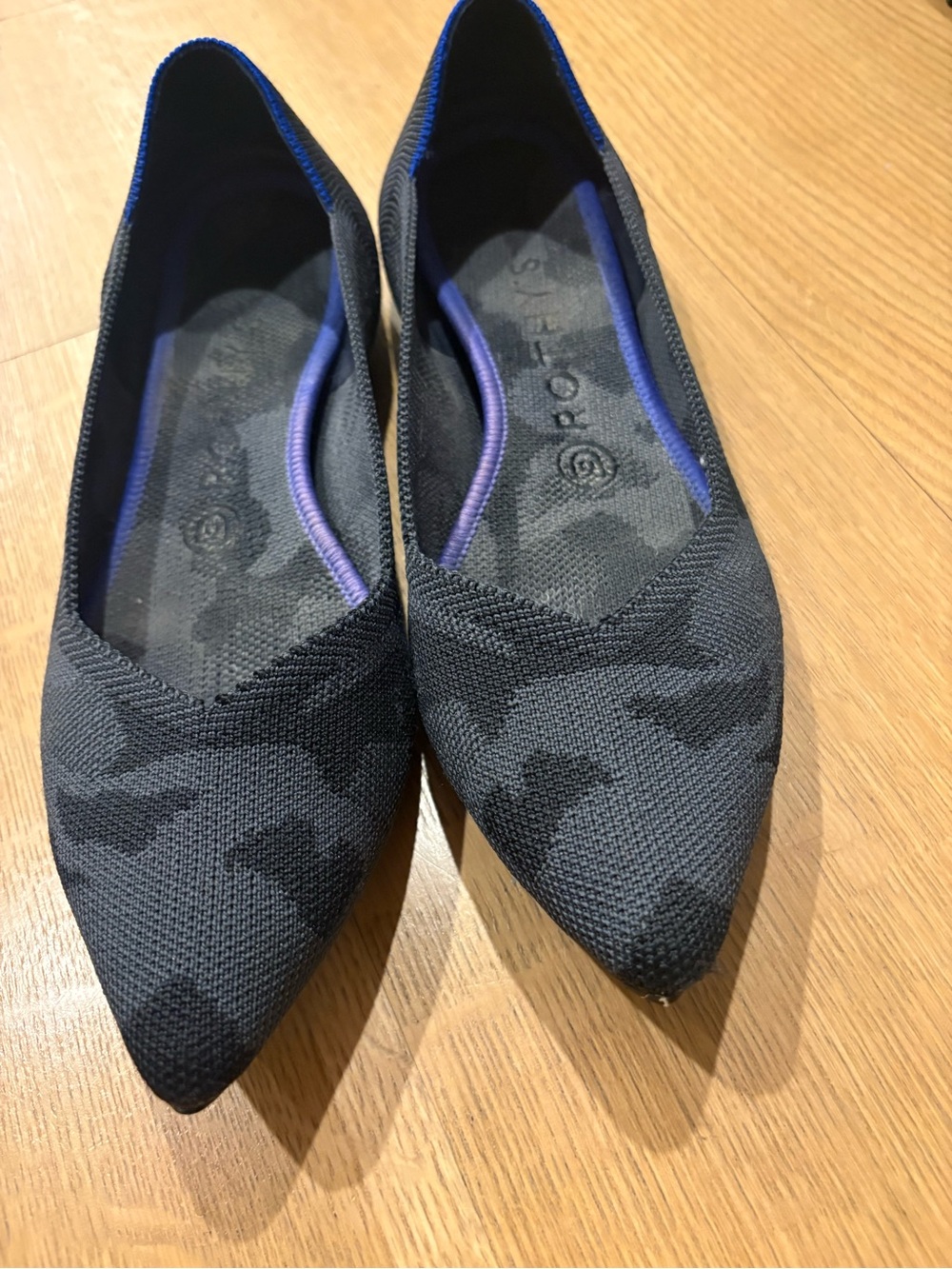 Rothy’s Pointed Knit Ballet Flats - Black/Camo